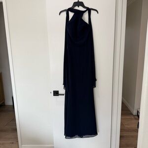 Amsale Blue Halter Gown